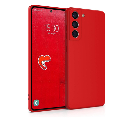 Pachet protectie completa pentru Samsung Galaxy S22 - Husa silicon + Folie protectie sticla - Rosu [1]