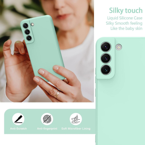 Pachet protectie completa pentru Samsung Galaxy S22 - Husa silicon + Folie protectie sticla - Turcoaz [5]