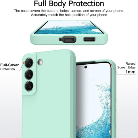 Pachet protectie completa pentru Samsung Galaxy S22 - Husa silicon + Folie protectie sticla - Turcoaz [3]