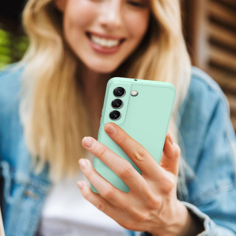 Pachet protectie completa pentru Samsung Galaxy S22 - Husa silicon + Folie protectie sticla - Turcoaz [7]