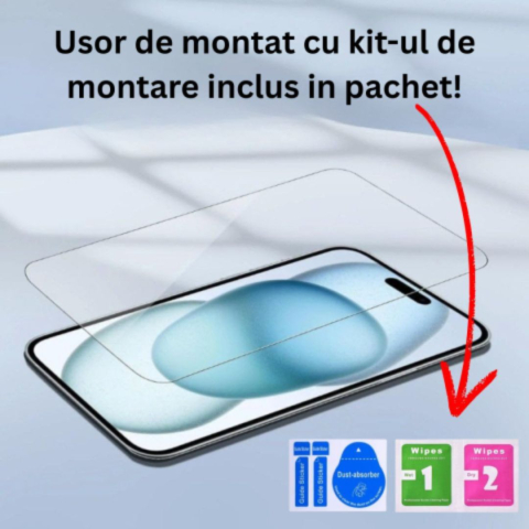 Set 2 folii de sticla transparente pentru iPhone 17 - ZetGSM [3]