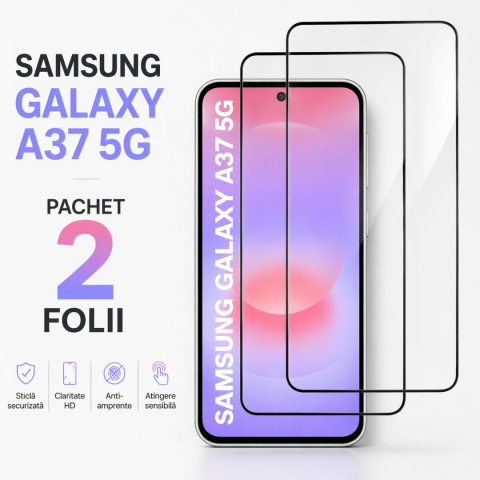 Pachete 2 Folii de Sticlă - set-2-folii-de-protectie-din-sticla-securizata-pentru-samsung-galaxy-a37-5g-cu-kit-montare-inclus-claritate-ultra-hd-adeziv-pe-toata-suprafata-protectie-anti-zgarieturi-si-socuri