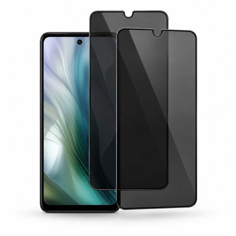 Pachete 2 Folii de Sticlă - Set 2 Folii de Sticla Privacy pentru Motorola Moto E14 - Full Glue - Kit Montare Inclus