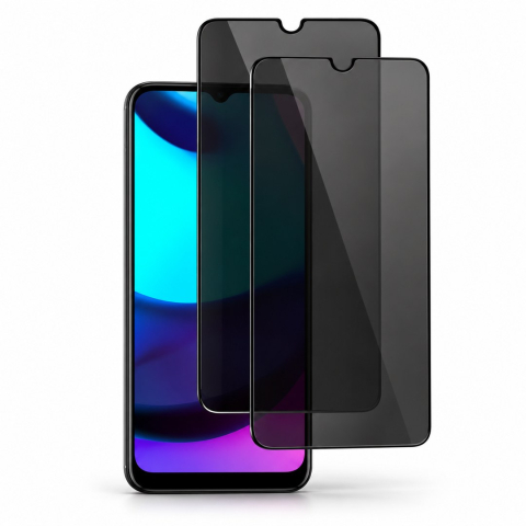 Pachete 2 Folii de Sticlă - Set 2 Folii de Sticla Privacy pentru Motorola Moto E20 - Full Glue - Kit Montare Inclus