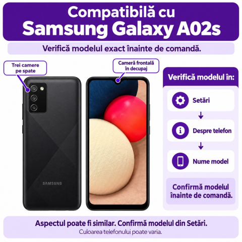 Set 2 Folii de Sticla Privacy pentru Samsung Galaxy A02s - Full Glue - Kit Montare Inclus - ZetGSM [1]