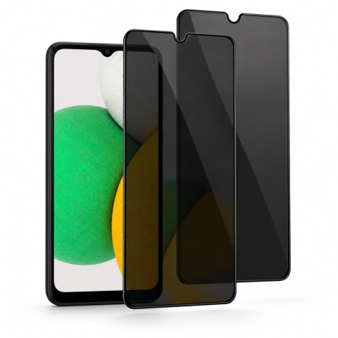 Set 2 Folii de Sticla Privacy pentru Samsung Galaxy A03 Core - Full Glue - Kit Montare Inclus [0]