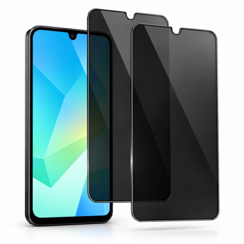 Folii Privacy - Set 2 Folii de Sticla Privacy pentru Samsung Galaxy A16 4G / A16 5G - Full Glue - Kit Montare Inclus - ZetGSM