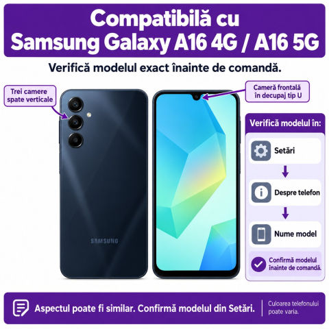 Set 2 Folii de Sticla Privacy pentru Samsung Galaxy A16 4G / A16 5G - Full Glue - Kit Montare Inclus - ZetGSM [1]
