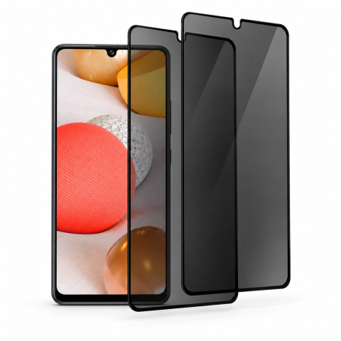 Set 2 Folii de Sticla Privacy pentru Samsung Galaxy A42 5G - Full Glue - Kit Montare Inclus - ZetGSM [0]