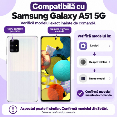 Set 2 Folii de Sticla Privacy pentru Samsung Galaxy A51 5G - Full Glue - Kit Montare Inclus - ZetGSM [1]