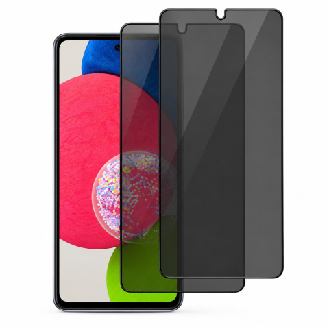 Folii Privacy - Set 2 Folii de Sticla Privacy pentru Samsung Galaxy A52s 5G - Full Glue - Kit Montare Inclus - ZetGSM