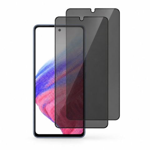 Folii Privacy - Set 2 Folii de Sticla Privacy pentru Samsung Galaxy A53 5G - Full Glue - Kit Montare Inclus - ZetGSM