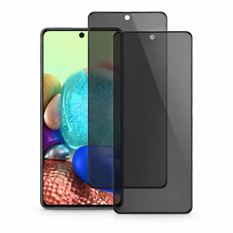 Set 2 Folii de Sticla Privacy pentru Samsung Galaxy A71 5G - Full Glue - Kit Montare Inclus - ZetGSM [0]
