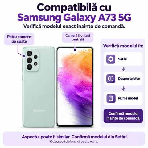 Set 2 Folii de Sticla Privacy pentru Samsung Galaxy A73 5G - Full Glue - Kit Montare Inclus - ZetGSM [1]