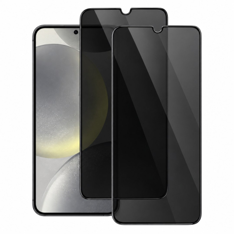 Folii Privacy - Set 2 Folii de Sticla Privacy pentru Samsung Galaxy S24 - Full Glue - Kit Montare Inclus