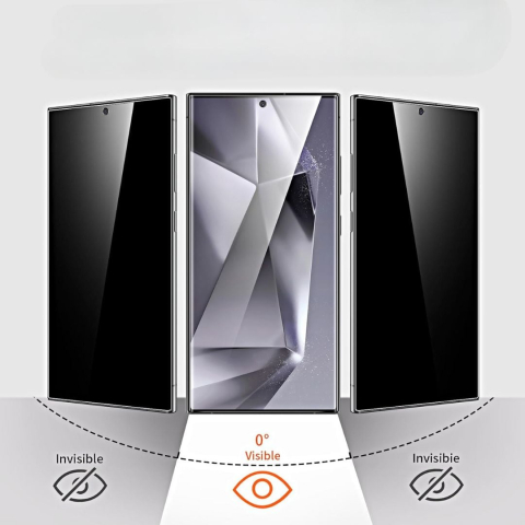 Set 2 Folii de Sticla Privacy pentru Samsung Galaxy S24 Ultra - Full Glue - Kit Montare Inclus [2]