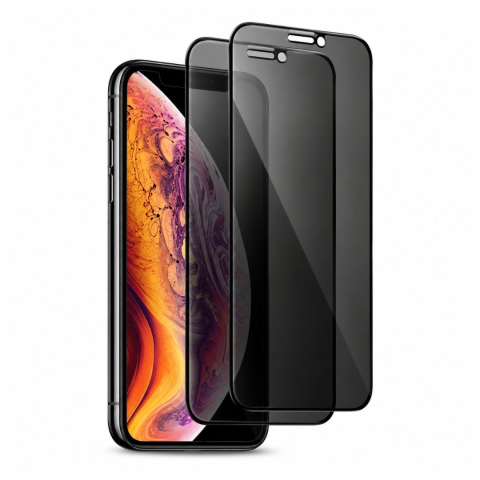 Pachete 2 Folii de Sticlă - Set 2 Folii de Sticla Securizata Privacy pentru iPhone 11 cu Kit Montare Inclus - Adeziv pe toata suprafata - ZetGSM