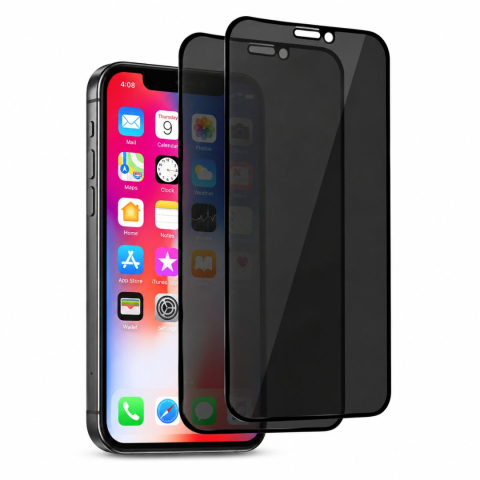 Pachete 2 Folii de Sticlă - Set 2 Folii de Sticla Securizata Privacy pentru iPhone 12 Mini cu Kit Montare Inclus - Adeziv pe toata suprafata - ZetGSM