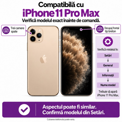 Set 2 Folii de Sticla Securizata Transparente pentru iPhone 11 Pro Max cu Kit Montare Inclus - Adeziv pe toata suprafata - ZetGSM [1]