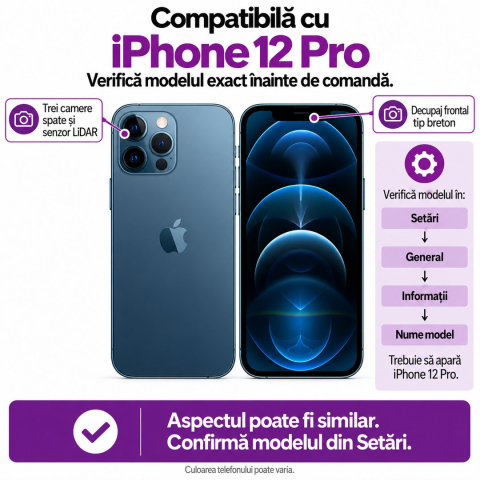 Set 2 Folii de Sticla Securizata Transparente pentru iPhone 12 Pro cu Kit Montare Inclus - Adeziv pe toata suprafata - ZetGSM [1]