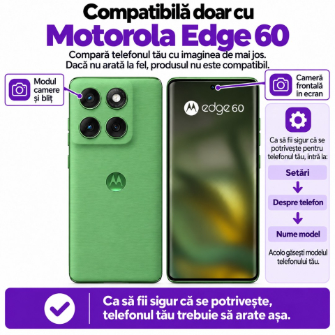 Set 2 Folii de Sticla Transparente Curbate pentru Motorola Edge 60 - Full Glue - Kit Montare Inclus [1]