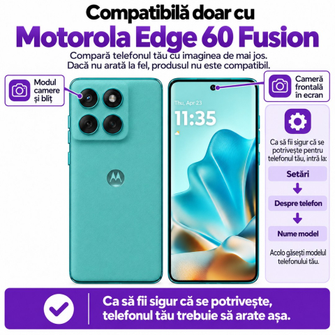 Set 2 Folii de Sticla Transparente Curbate pentru Motorola Edge 60 Fusion - Full Glue - Kit Montare Inclus [1]