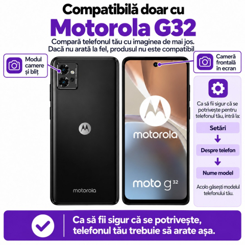 Set 2 Folii de Sticla Transparente pentru Motorola G32 - Full Glue - Kit Montare Inclus [1]