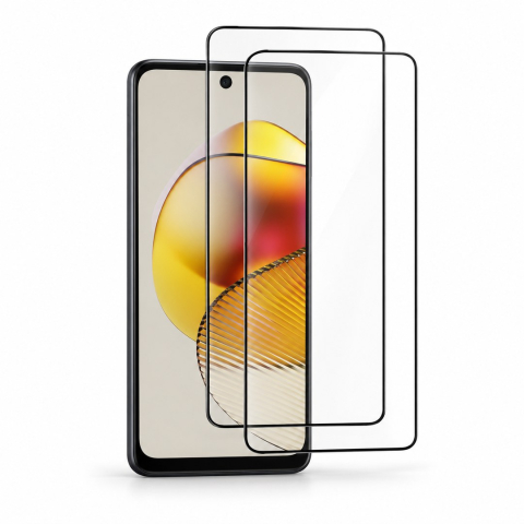 Pachete 2 Folii de Sticlă - Set 2 Folii de Sticla Transparente pentru Motorola G73 - Full Glue - Kit Montare Inclus