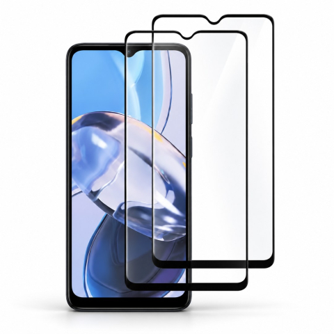 Pachete 2 Folii de Sticlă - Set 2 Folii de Sticla Transparente pentru Motorola Moto E22 - Full Glue - Kit Montare Inclus