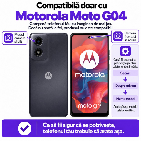 Set 2 Folii de Sticla Transparente pentru Motorola Moto G04 - Full Glue - Kit Montare Inclus [1]