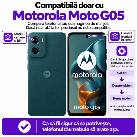 Set 2 Folii de Sticla Transparente pentru Motorola Moto G05 - Full Glue - Kit Montare Inclus [1]