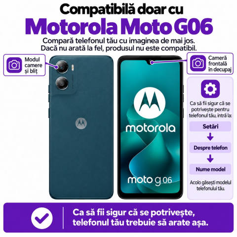 Set 2 Folii de Sticla Transparente pentru Motorola Moto G06 - Full Glue - Kit Montare Inclus [1]