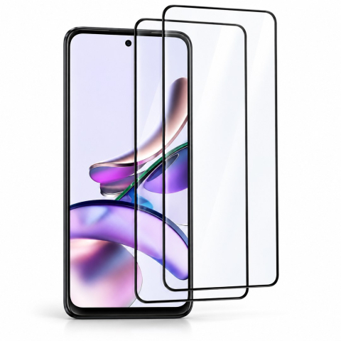 Pachete 2 Folii de Sticlă - Set 2 Folii de Sticla Transparente pentru Motorola Moto G23 - Full Glue - Kit Montare Inclus