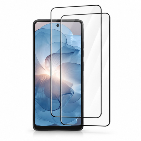 Pachete 2 Folii de Sticlă - Set 2 Folii de Sticla Transparente pentru Motorola Moto G24 Power - Full Glue - Kit Montare Inclus