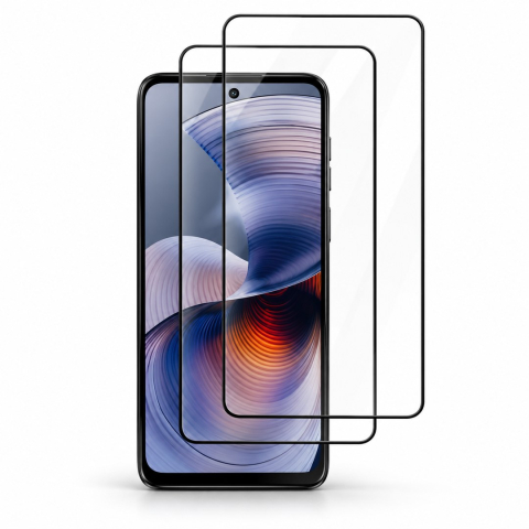 Pachete 2 Folii de Sticlă - Set 2 Folii de Sticla Transparente pentru Motorola Moto G55 - Full Glue - Kit Montare Inclus