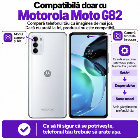 Set 2 Folii de Sticla Transparente pentru Motorola Moto G82 - Full Glue - Kit Montare Inclus [1]