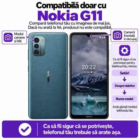Set 2 Folii de Sticla Transparente pentru Nokia G11 - Full Glue - Kit Montare Inclus [1]