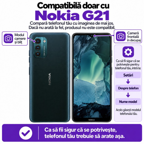 Set 2 Folii de Sticla Transparente pentru Nokia G21 - Full Glue - Kit Montare Inclus [1]
