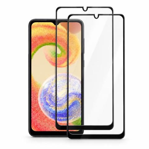Folii Samsung - Set 2 Folii de Sticla Transparente pentru Samsung Galaxy A04 - Full Glue - Kit Montare Inclus