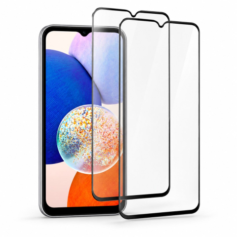 Set 2 Folii de Sticla Transparente pentru Samsung Galaxy A14 4G / A14 5G - Full Glue - Kit Montare Inclus [0]