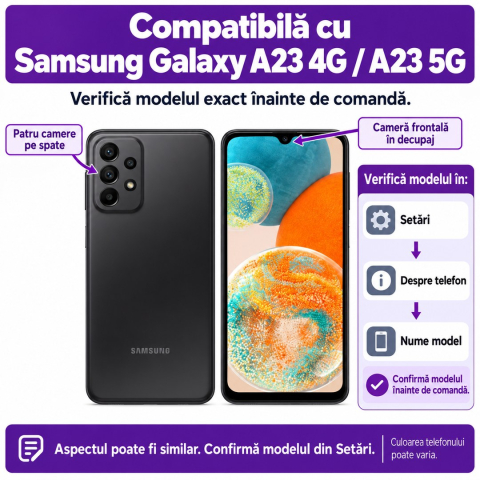 Set 2 Folii de Sticla Transparente pentru Samsung Galaxy A23 4G / A23 5G - Full Glue - Kit Montare Inclus [1]