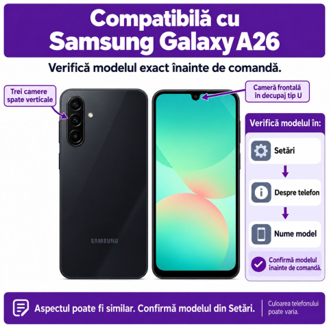 Set 2 Folii de Sticla Transparente pentru Samsung Galaxy A26 - Full Glue - Kit Montare Inclus - ZetGSM [1]