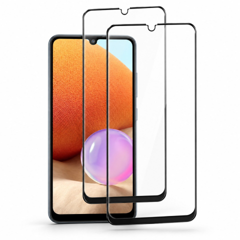 Pachete Promotionale - Set 2 Folii de Sticla Transparente pentru Samsung Galaxy A32 4G - Full Glue - Kit Montare Inclus - ZetGSM