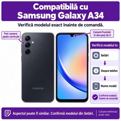 Set 2 Folii de Sticla Transparente pentru Samsung Galaxy A34 - Full Glue [1]