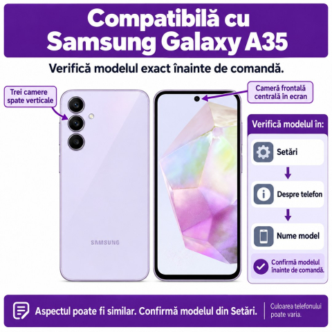 Set 2 Folii de Sticla Transparente pentru Samsung Galaxy A35 - Full Glue [1]