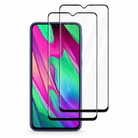 Folii Samsung - Set 2 Folii de Sticla Transparente pentru Samsung Galaxy A40 - Full Glue - Kit Montare Inclus - ZetGSM