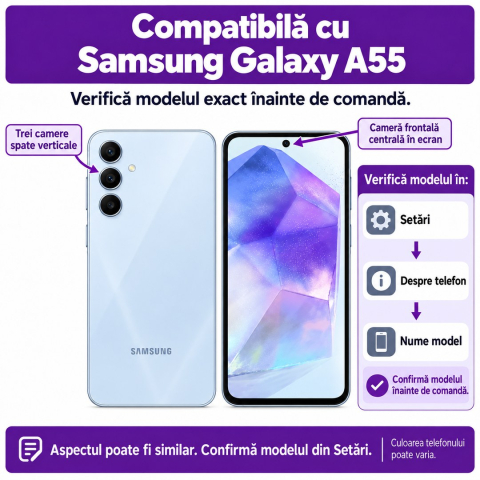 Set 2 Folii de Sticla Transparente pentru Samsung Galaxy A55 - Full Glue [1]