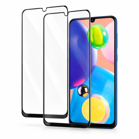Set 2 Folii de Sticla Transparente pentru Samsung Galaxy A70s - Full Glue - Kit Montare Inclus - ZetGSM [0]