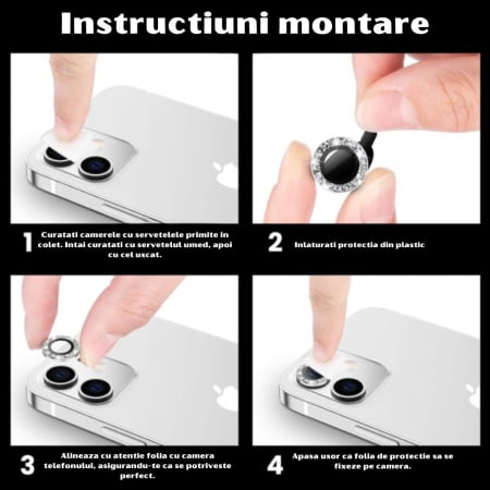 Set protectii camere Elegance pentru Iphone 14 PRO - Silver [4]