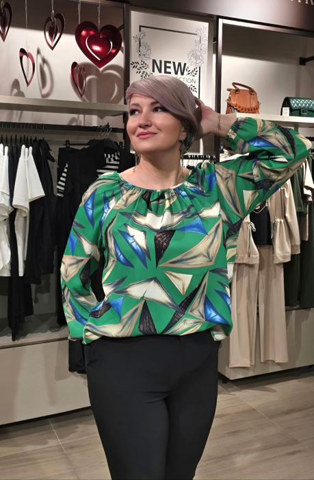 Bluza 412 geometric verde Anesia [2]